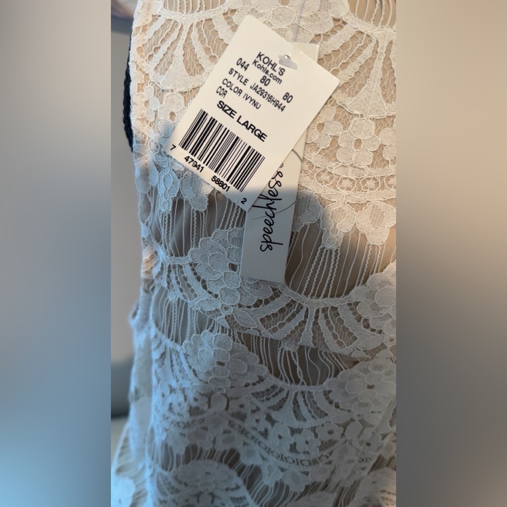 NWT Kohl's Ivory Floral Lace Dress - Picture 3 of 5